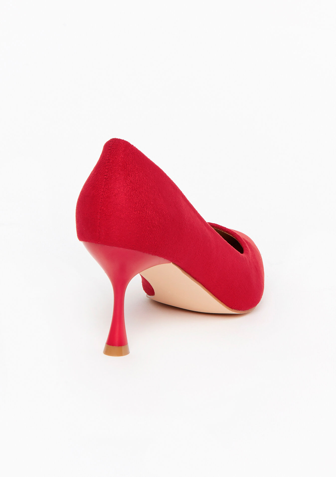 Suede pumps with heel, Suede pumps with heel - RED LIPSTICK - 13000640_5310
