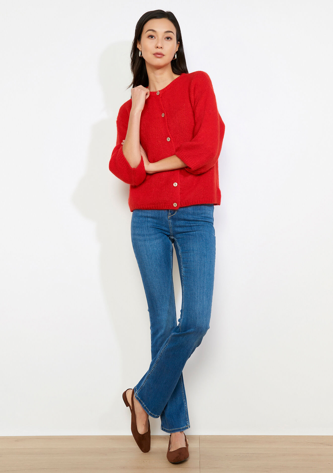 Minimalistisch vest met knopen - RED LOLLIPOP - 04101446_5301