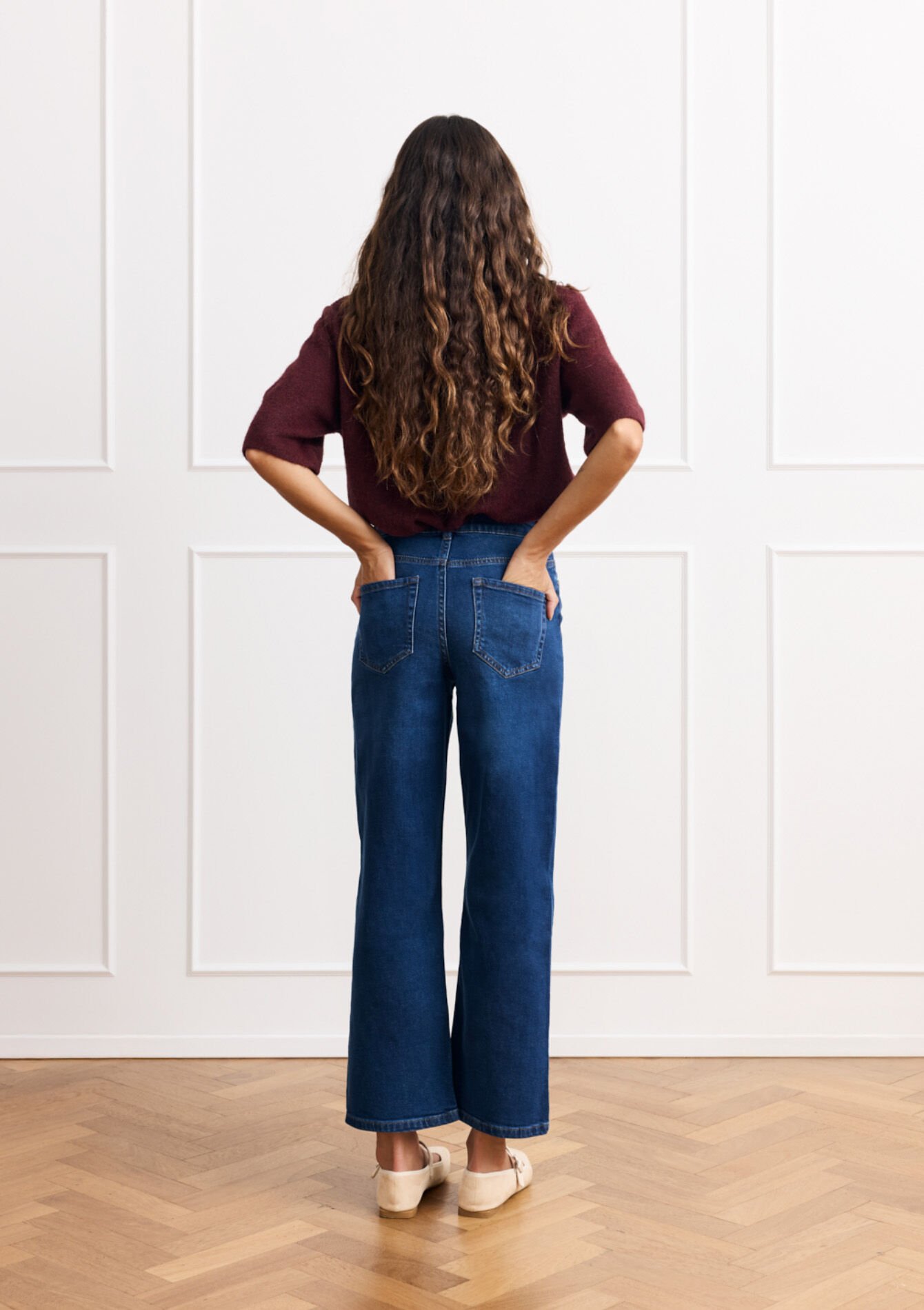 High waist wide leg jeans, High waist wide leg jeans - DARK BLUE - 22000590_0501