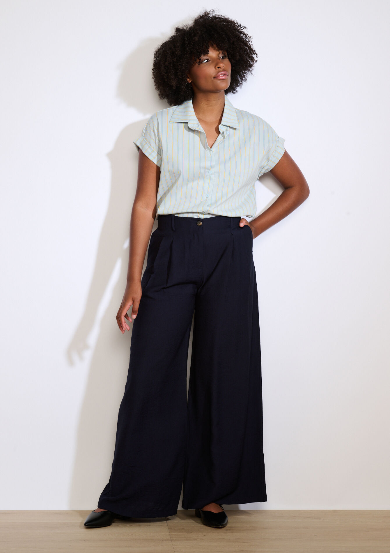 Pantalon fluide moderne, Pantalon fluide moderne - NAVY BASIC - 06100739_2723