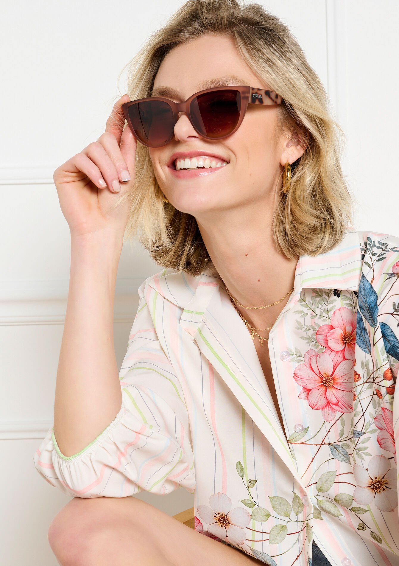 Moderne cat-eye zonnebril, Moderne cat-eye zonnebril - PINK SHADOW - 17002326_1990