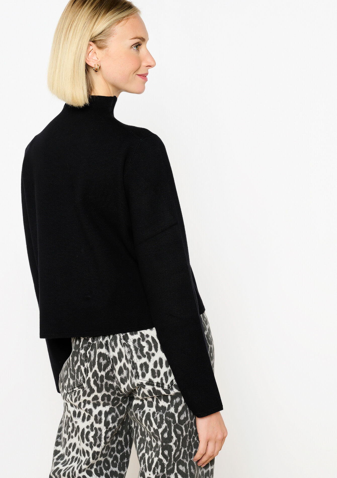 Trui met opstaande kraag, Trui met opstaande kraag - BLACK - 04006538_1119