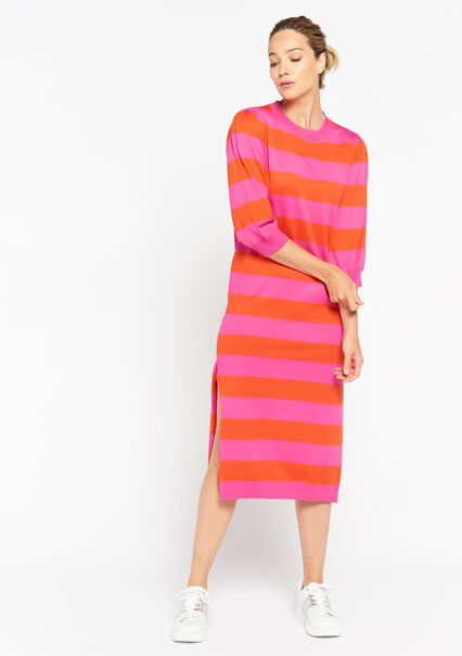 Striped pullover dress - RED LIPSTICK - 08602170_5310