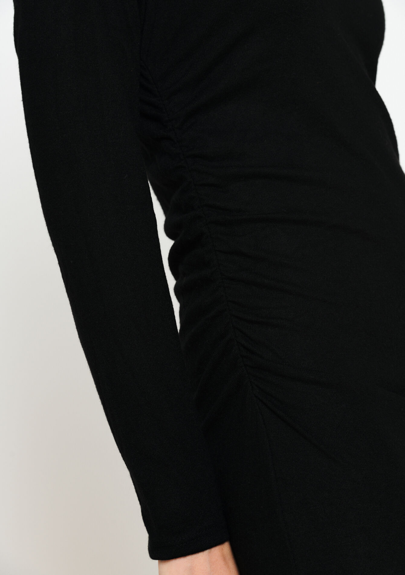 Midi dress with pleated detail, Midi dress with pleated detail - BLACK - 08602242_1119