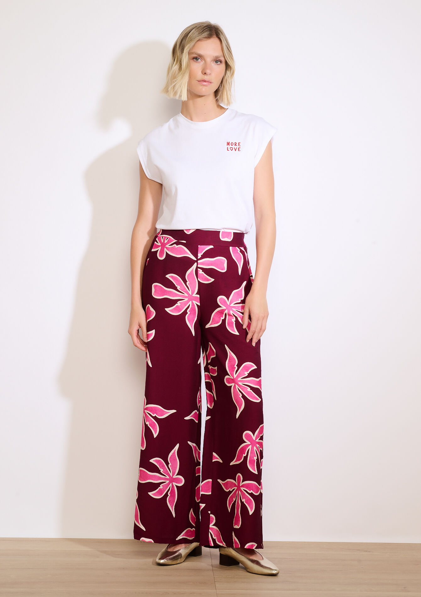 Pantalon large imprimé - AUBERGINE - 06601051_1537