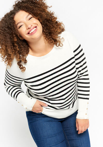 Striped pullover - OFFWHITE - 04006088_1001