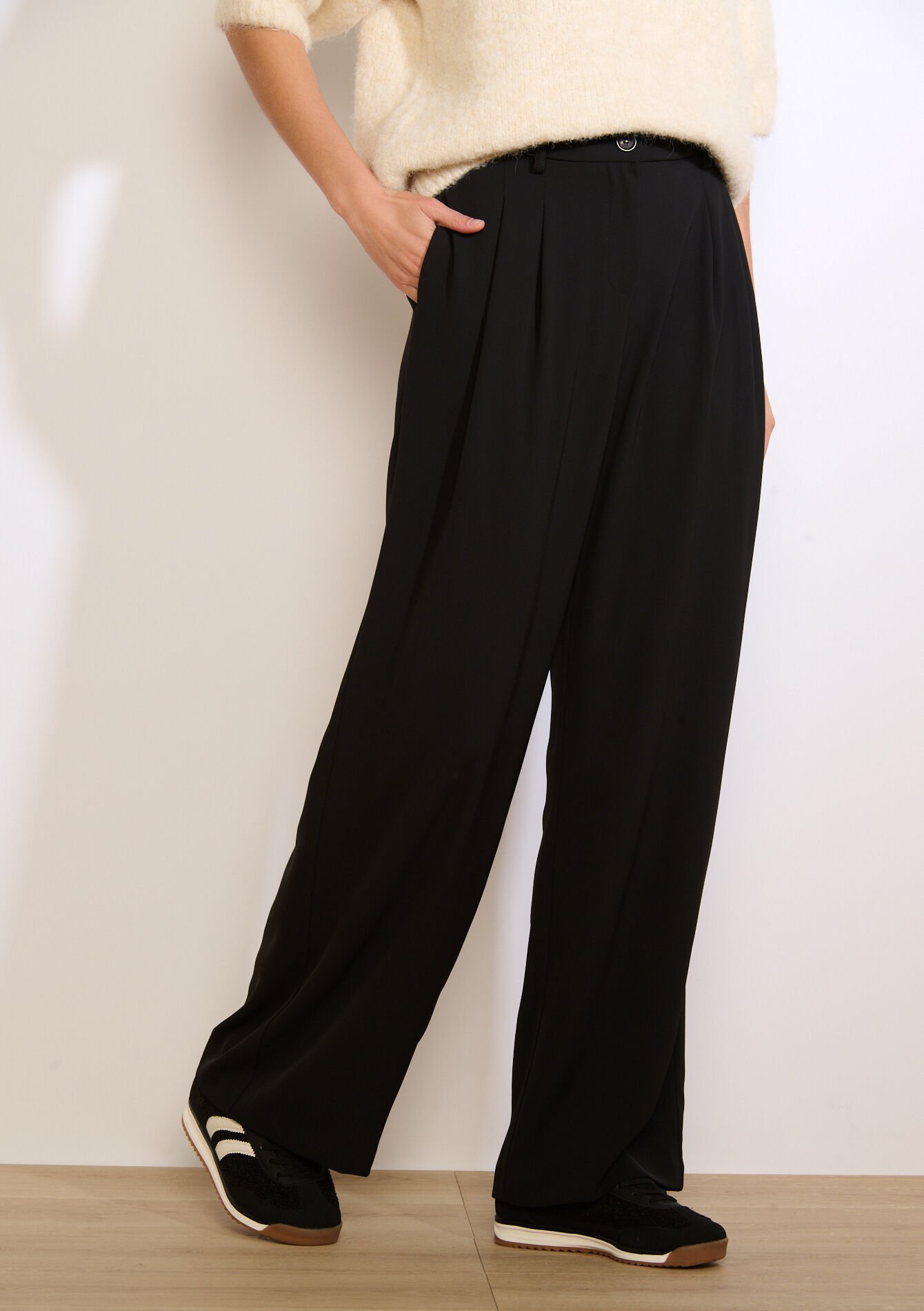 Flowy palazzo broek, Flowy palazzo broek - BLACK - 06100766_1119