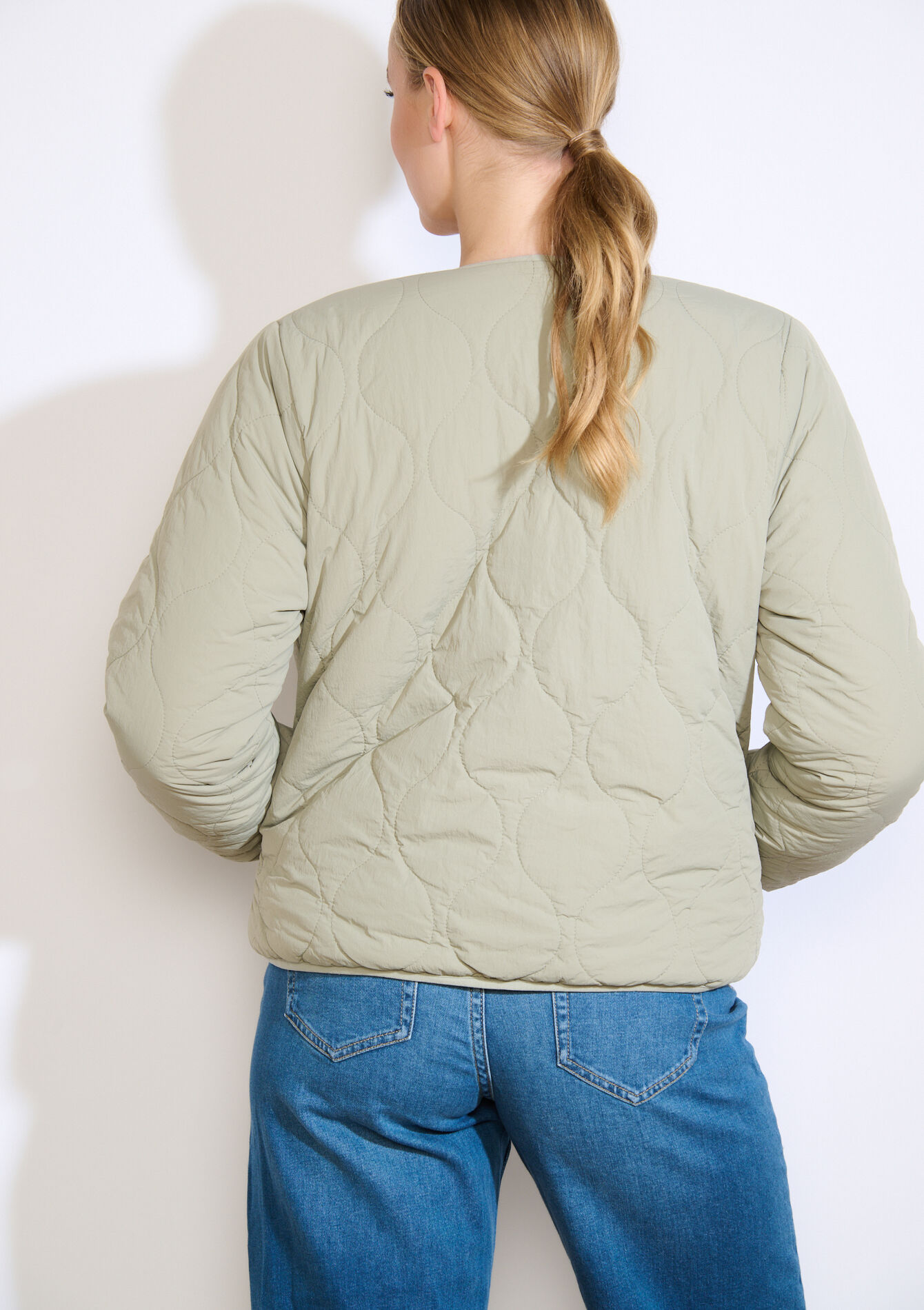 Omkeerbare korte gewatteerde jas, Omkeerbare korte gewatteerde jas - KHAKI FADED - 15100341_4326