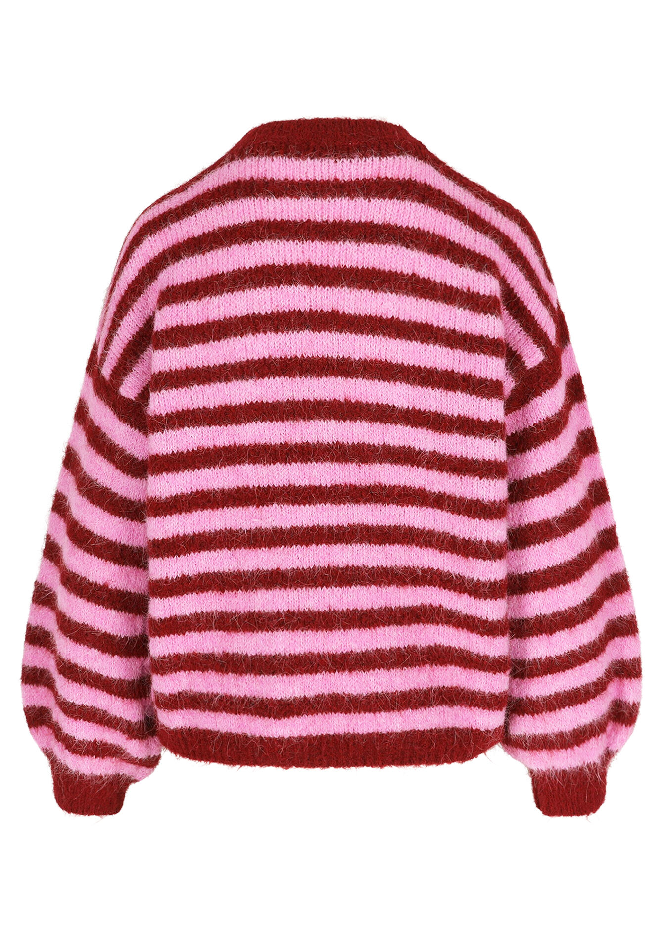 Oversized gestreepte trui - BORDEAUX WINE - 04007092_5514