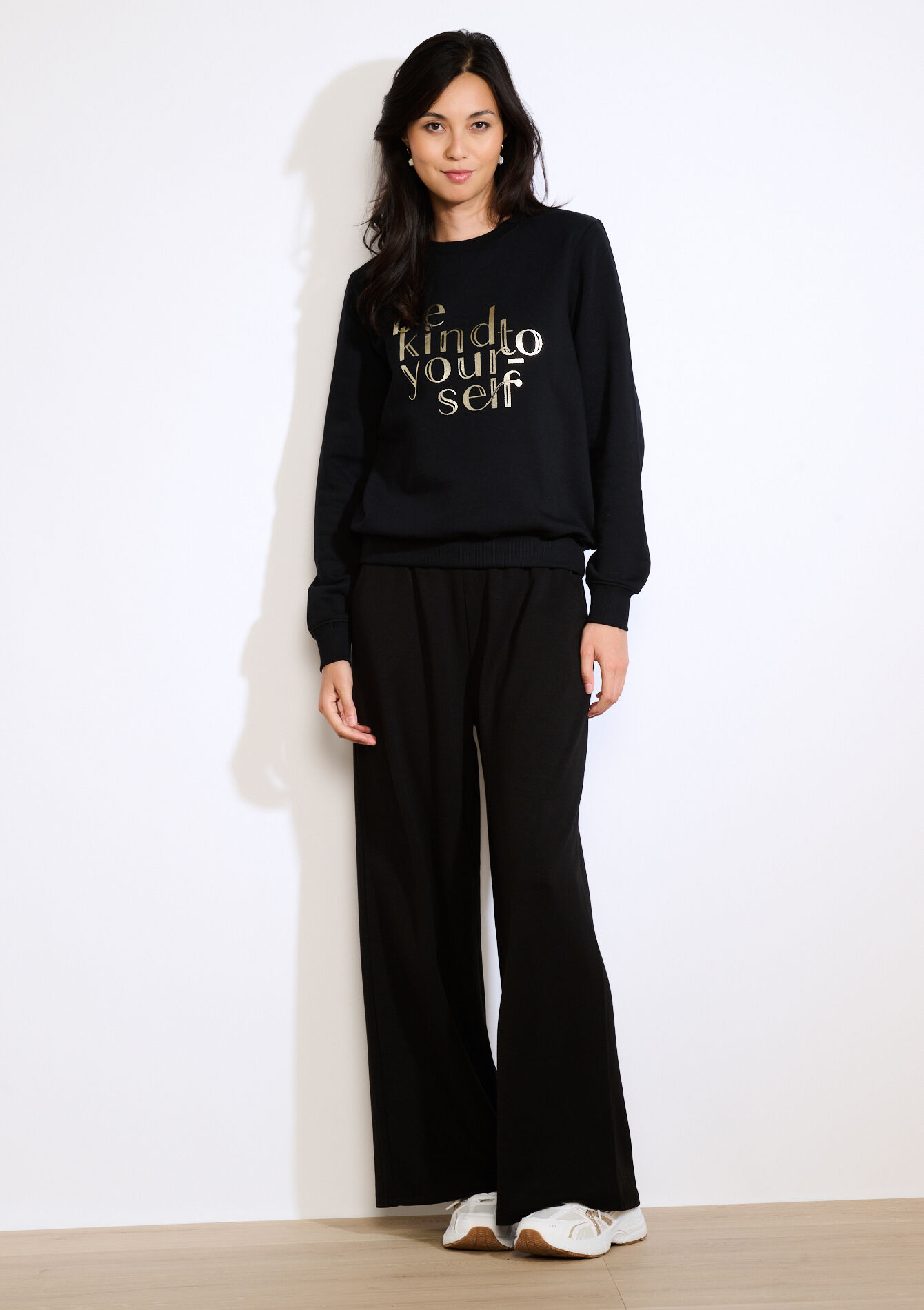 Sweater met positieve tekst, Sweater met positieve tekst - BLACK - 03001763_1119