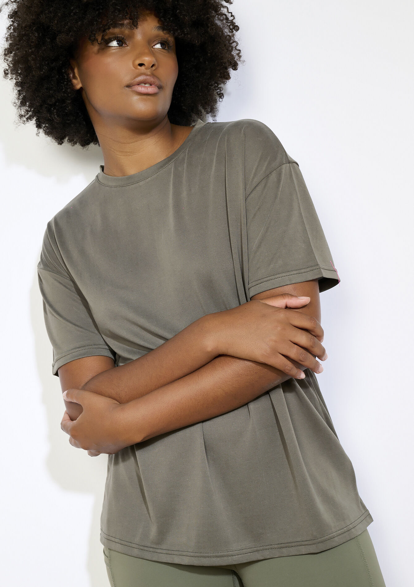 T-shirt ample de sport, T-shirt ample de sport - KHAKI MED - 15100371_4327