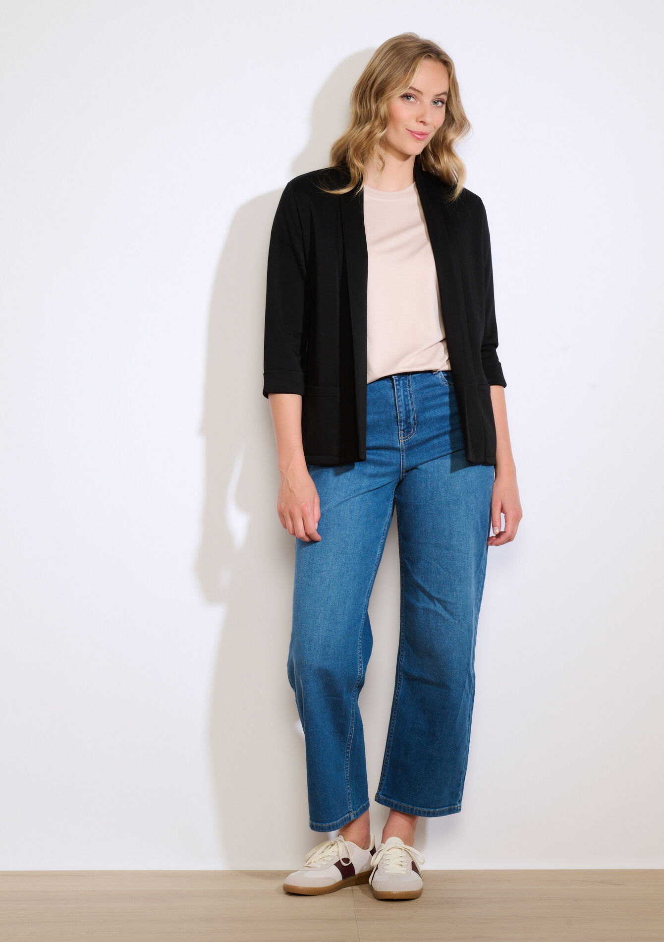 Soepele gestructureerde blazer, Soepele gestructureerde blazer - BLACK - 09101090_1119