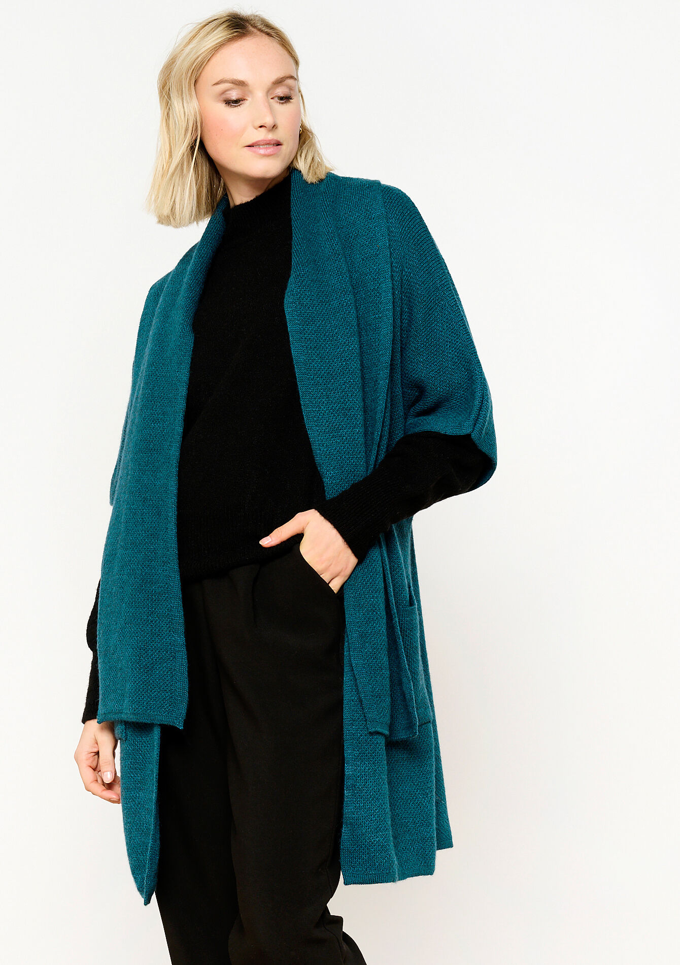 Long cardigan with scarf - BLUE DUCK - 04101118_2922
