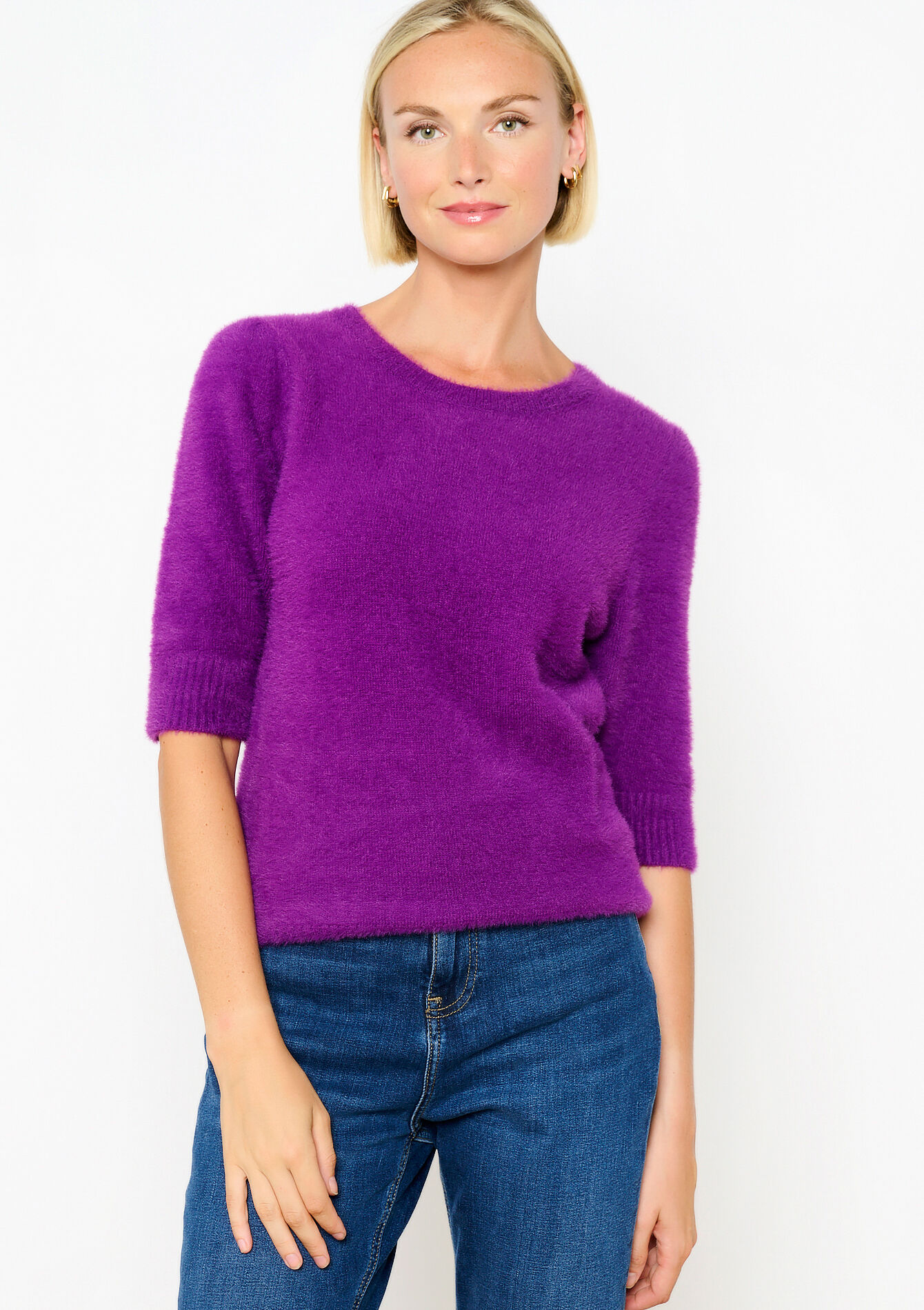 Pullover en maille poilue, Pullover en maille poilue - VIOLINE - 04006502_2576