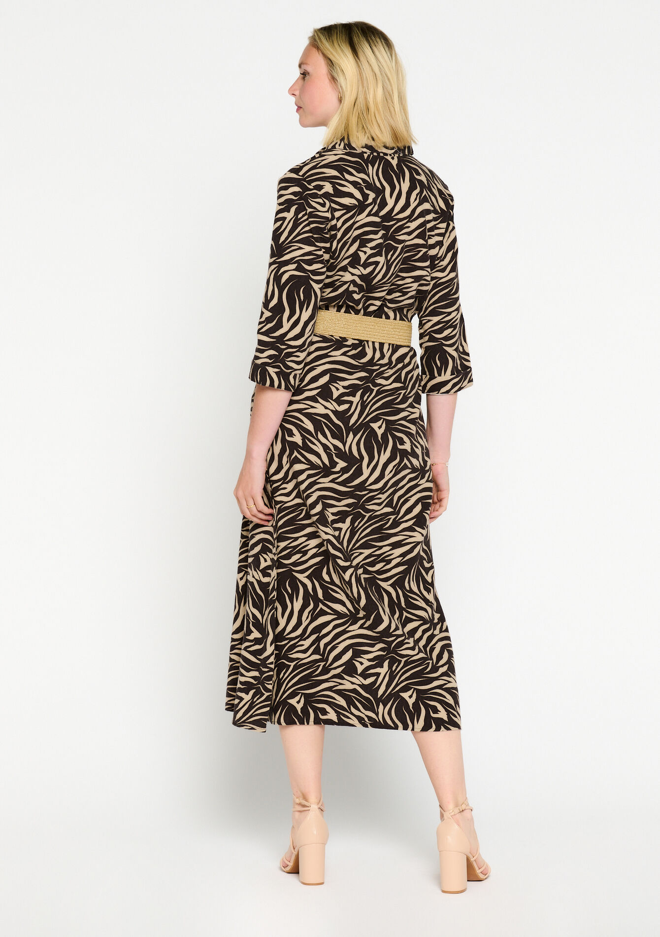 Hemdjurk met zebraprint, Hemdjurk met zebraprint - LT BEIGE - 08601824_2527