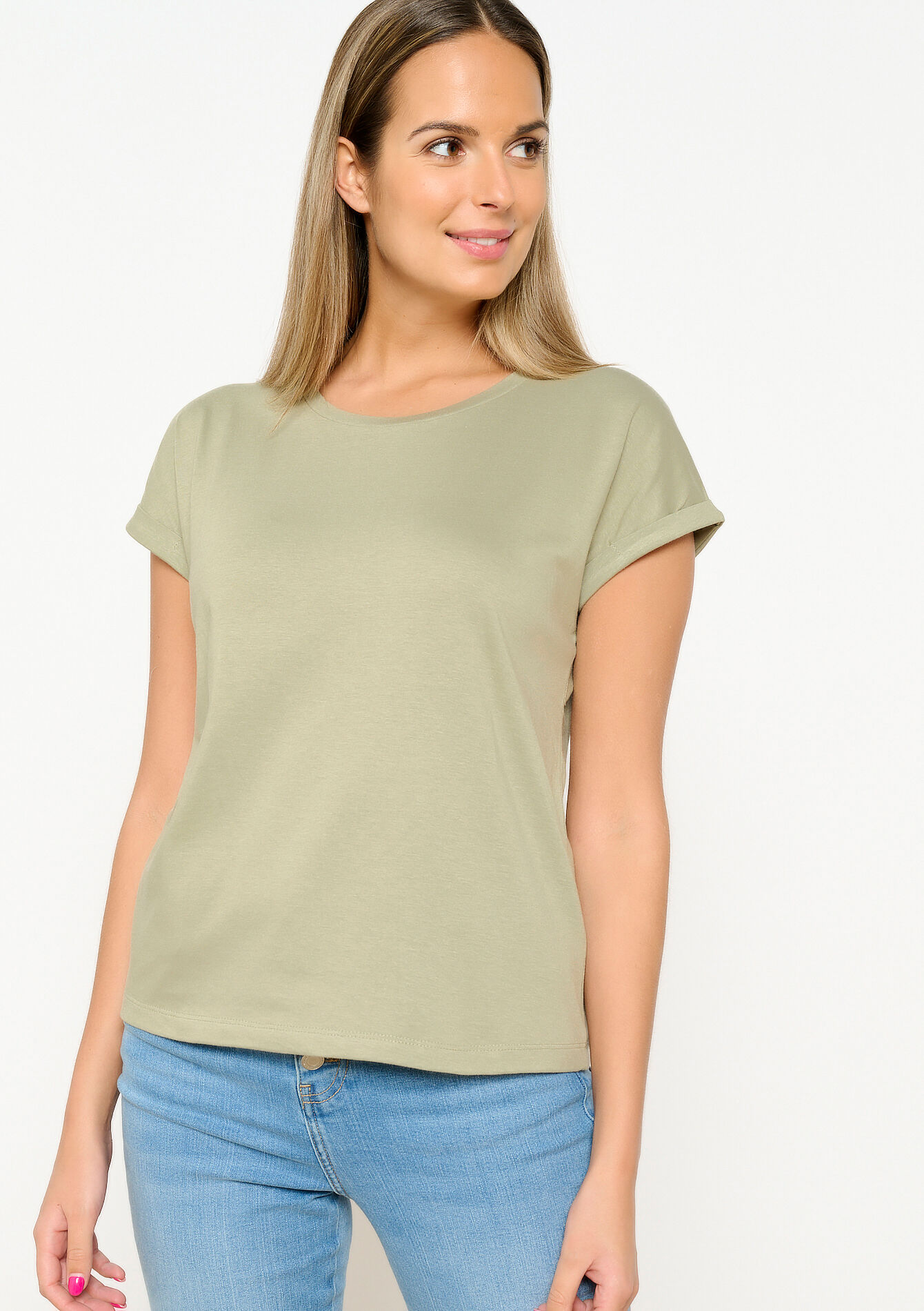 Basic T-shirt, Basic T-shirt - KHAKI MED - 02301493_4327