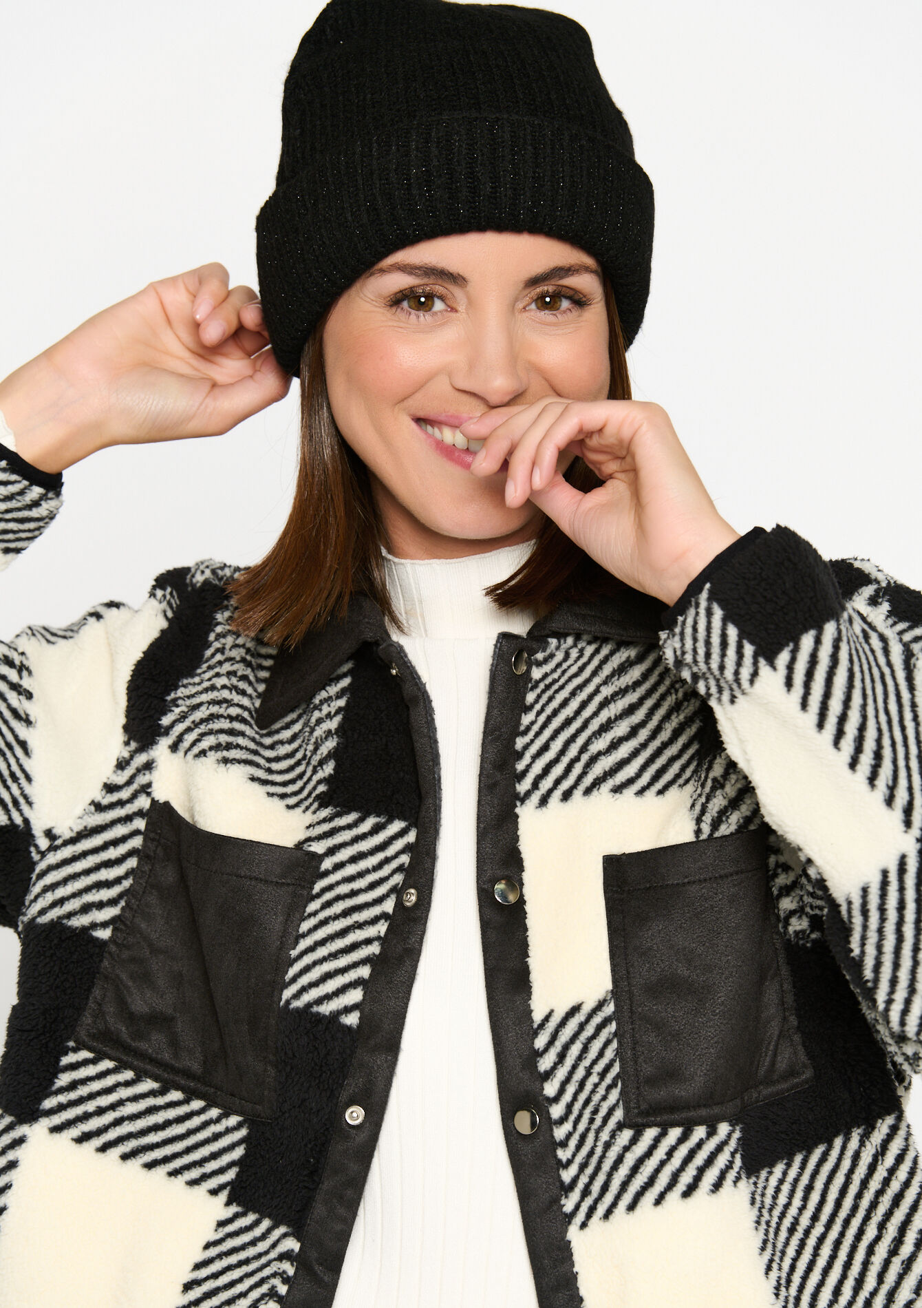 Beanie with lurex, Beanie with lurex - BLACK - 1074566