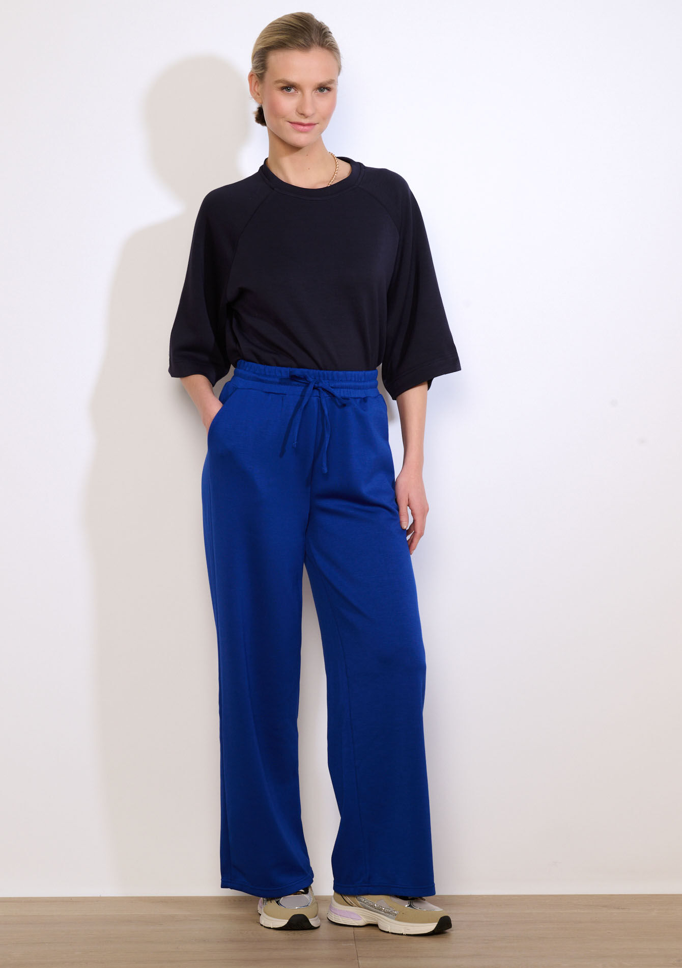 Wijde joggingbroek van modal - ELECTRIC BLUE - 15100405_1619