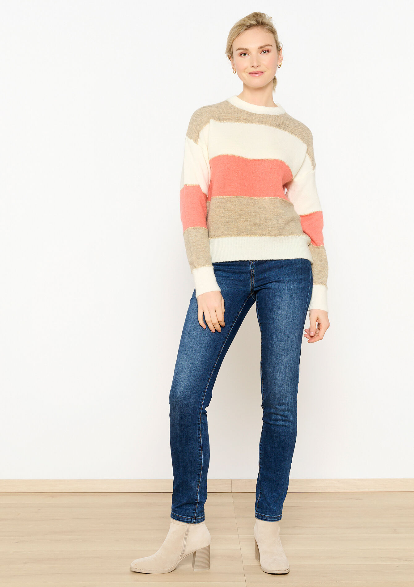 Pullover with colourlock, Pullover with colourlock - VANILLA WHITE - 04006445_1013