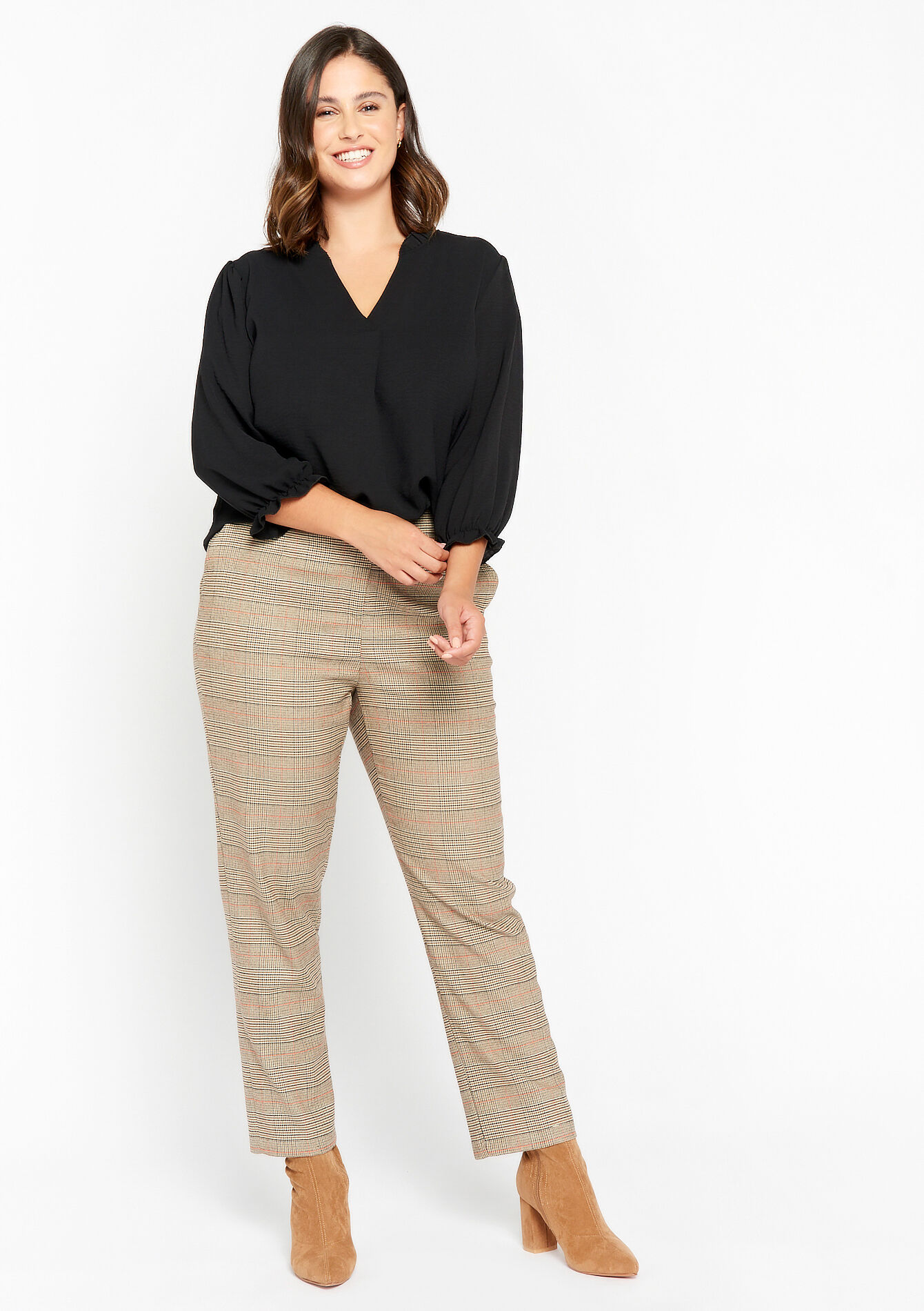 Blouse met V-hals - BLACK - 05702018