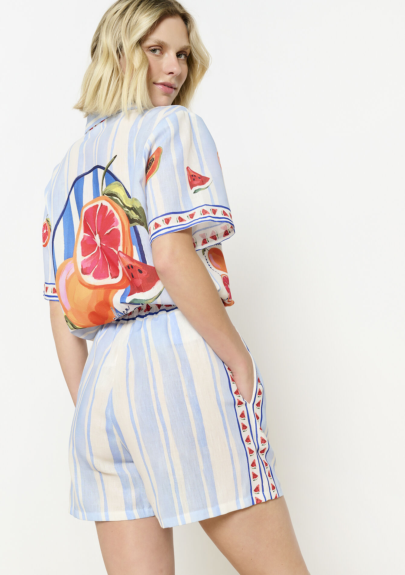 Short fluide imprimé fruits, Short fluide imprimé fruits - OFFWHITE - 06100724_1001