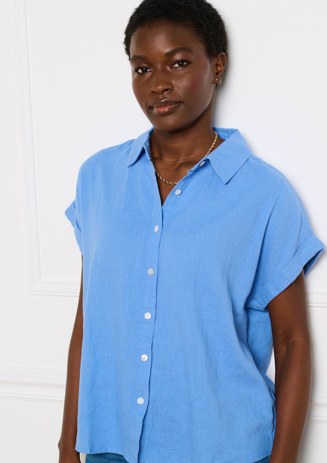 Shirt met korte mouwen, Shirt met korte mouwen - BLUE DENIM - 05702966_1638