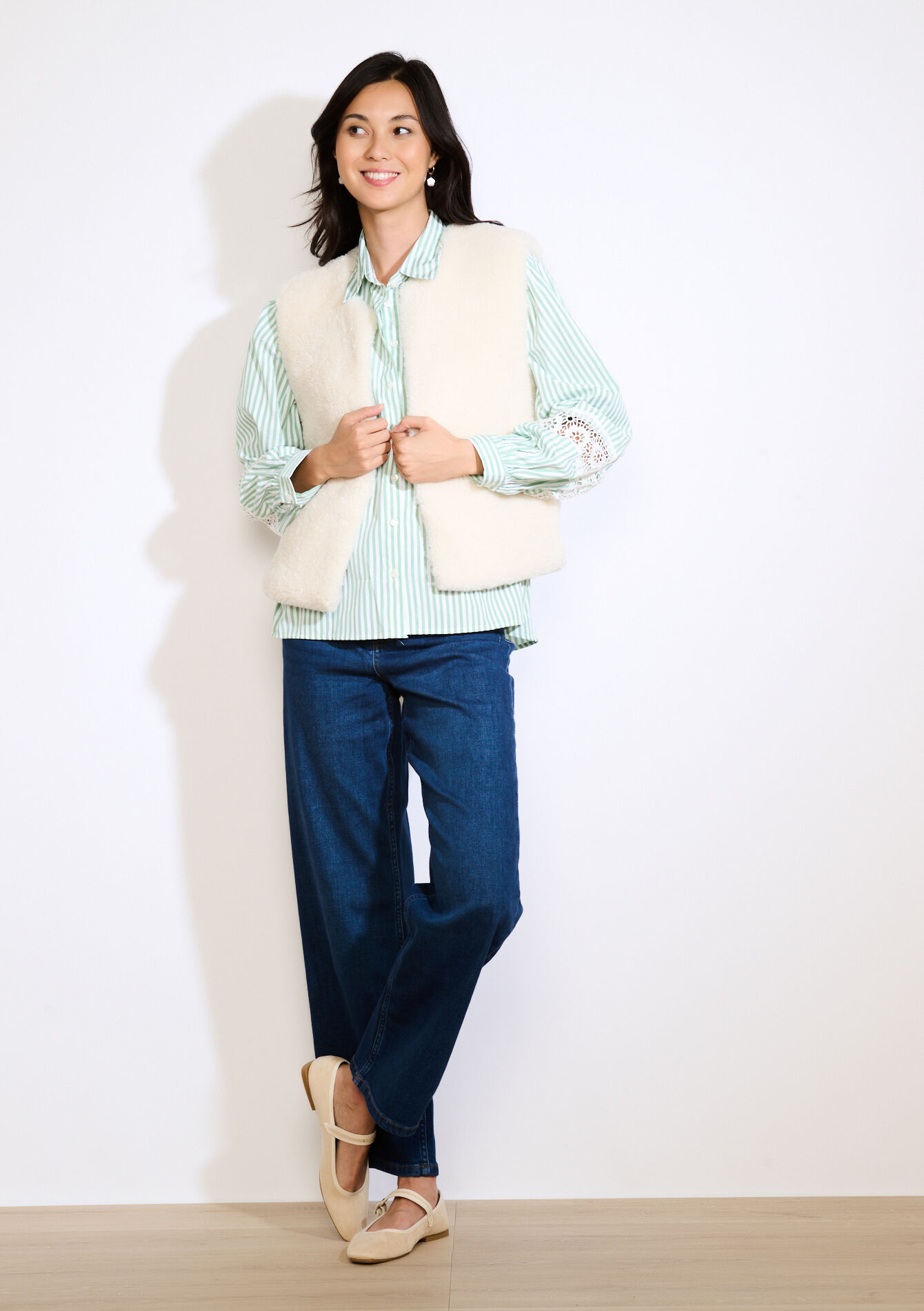 Gilet sans manches bouclette, Gilet sans manches bouclette - OFFWHITE - 09001471_1001