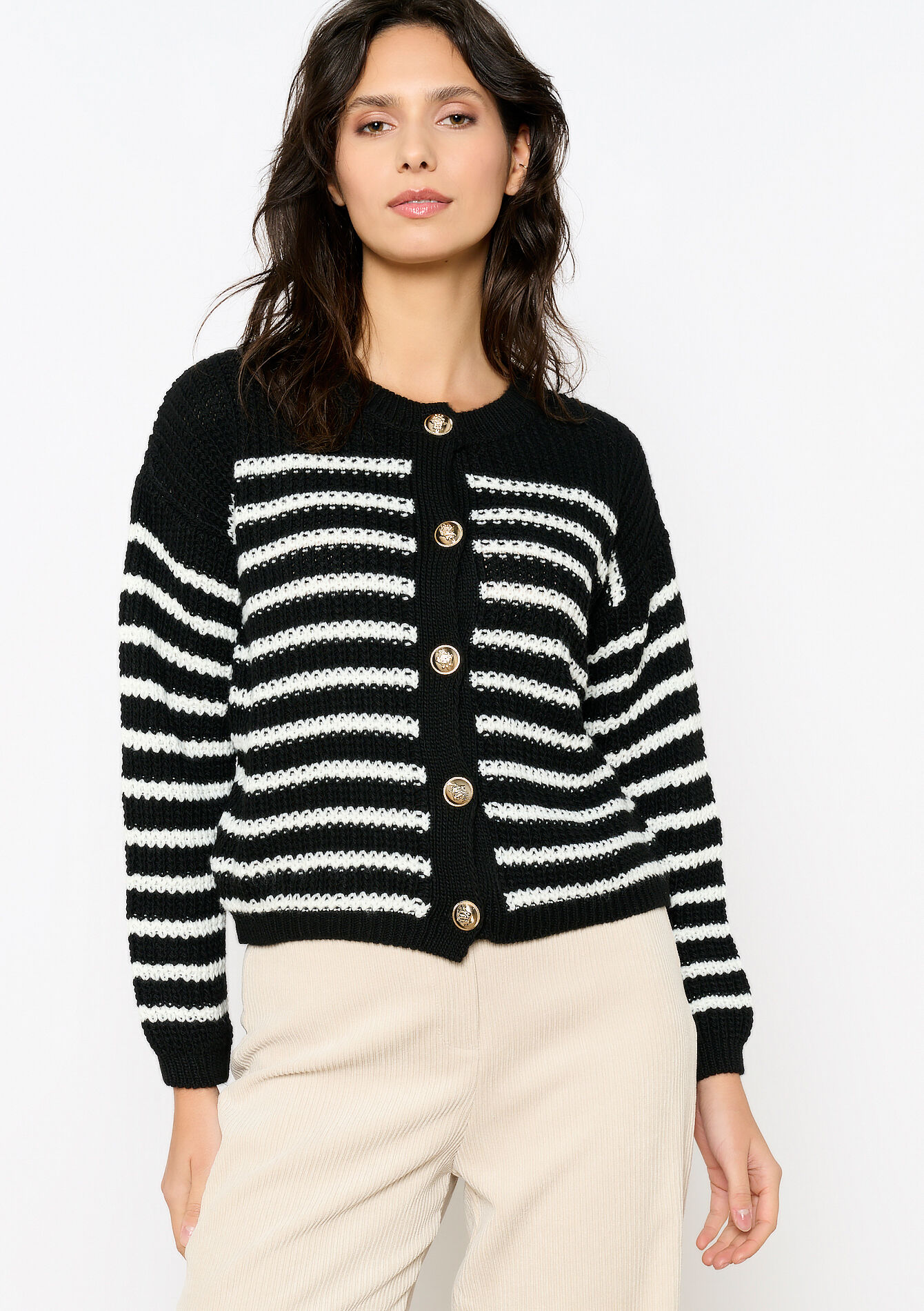 Cardigan à rayures - BLACK - 1119896