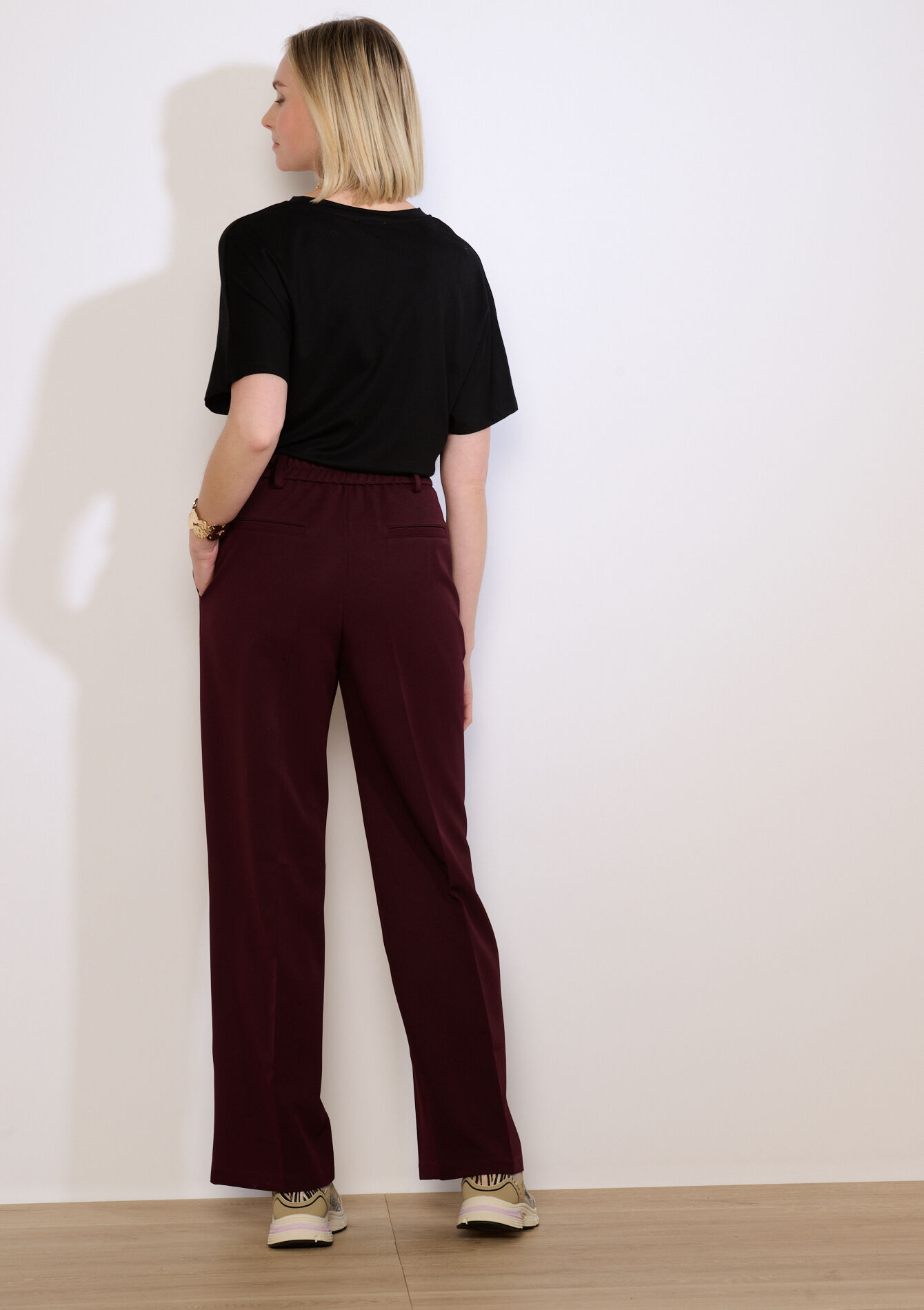 Rechte tailleurbroek - AUBERGINE - 06601102_1537