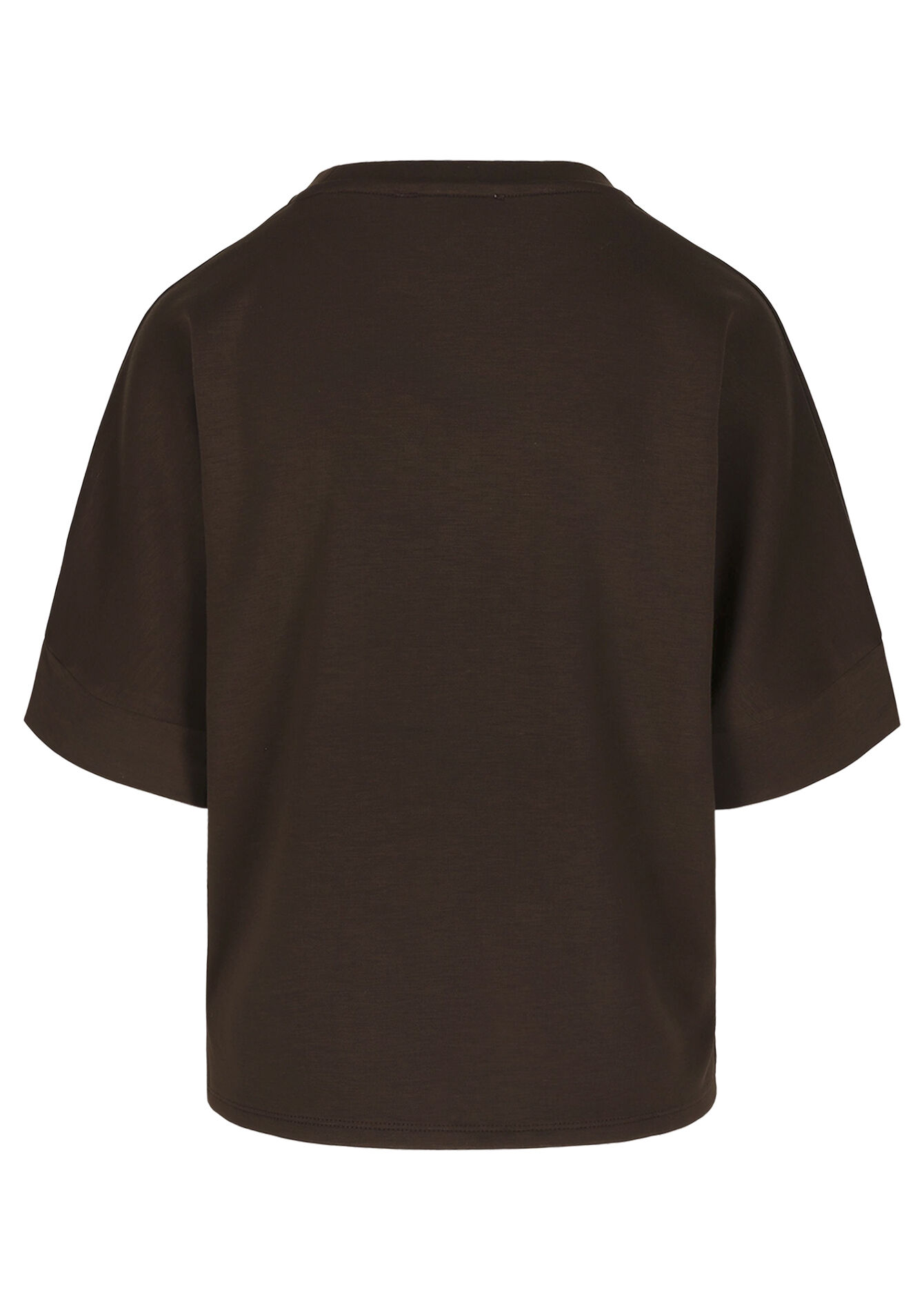 T-shirt col rond modal - BROWN DARK CHOCOLATE - 15100407_3720