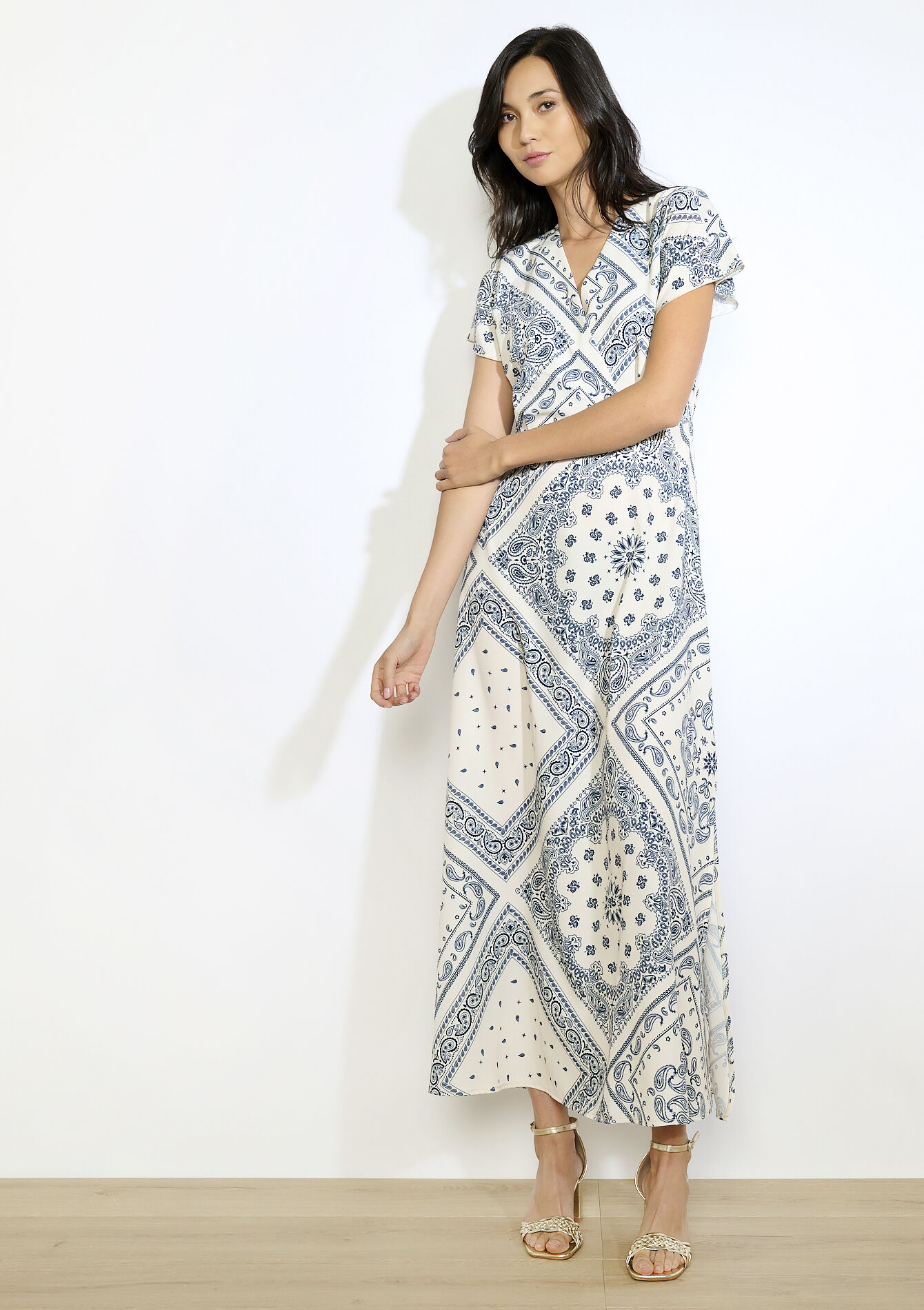 Maxi-jurk met print  - VANILLA WHITE - 08104236_1013