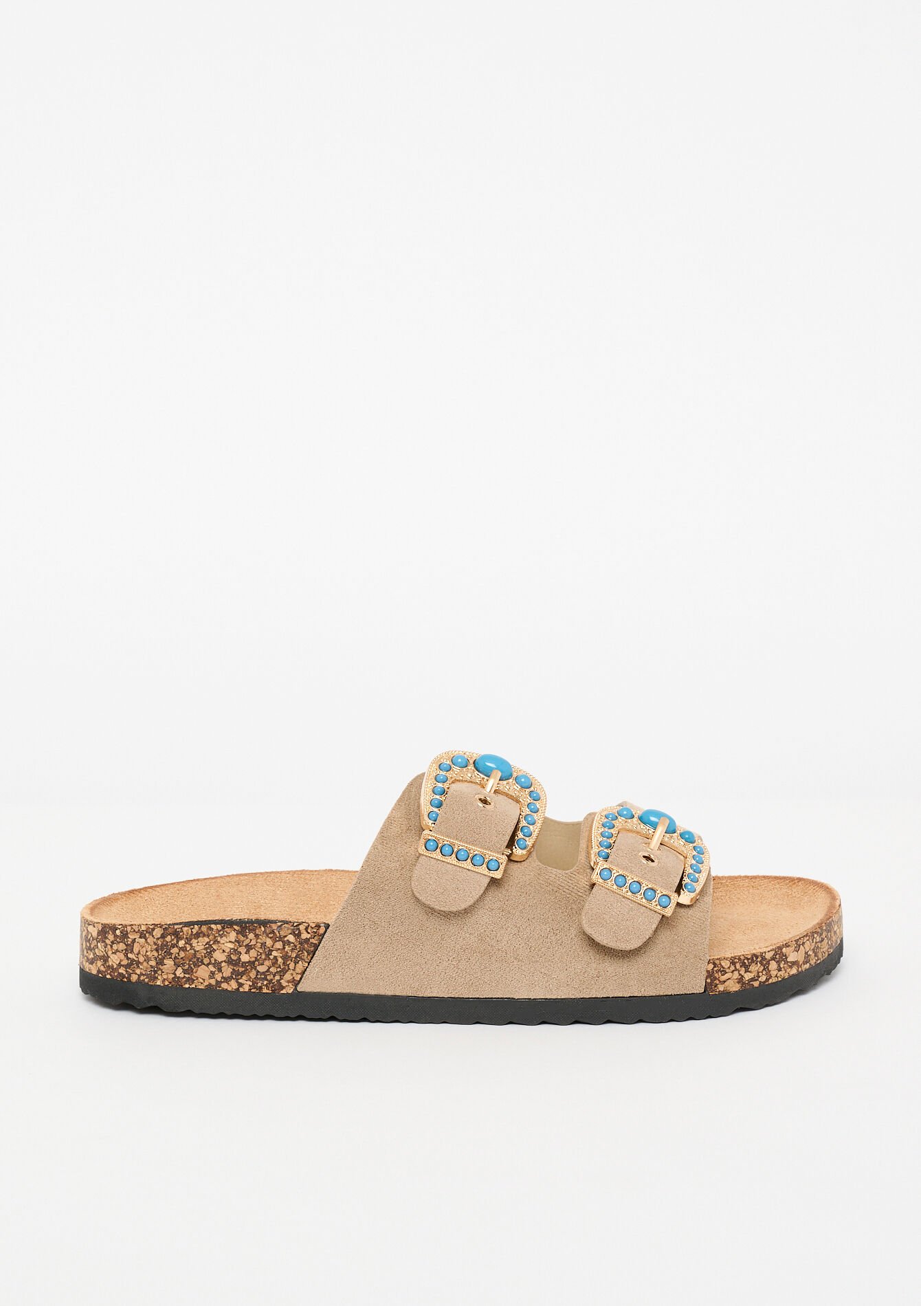 Sandalen met siergespen - BEIGE ASH - 13000856_1904