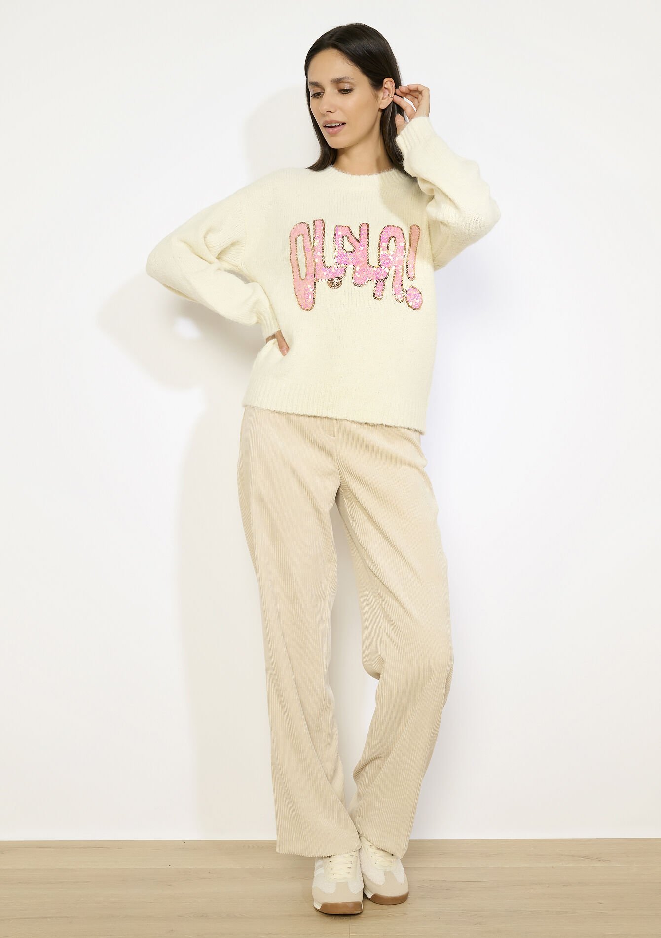 Trui met pailletten, Trui met pailletten - VANILLA WHITE - 04007062