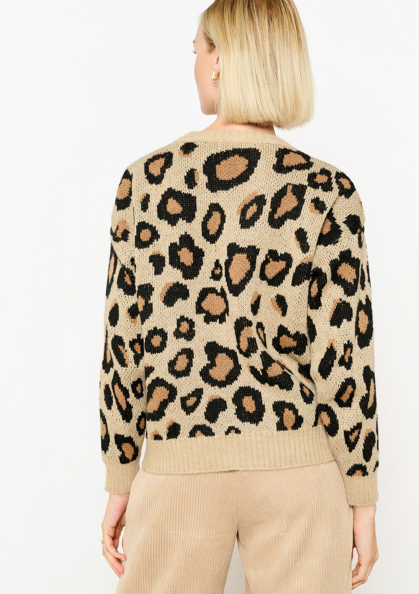 Pull à imprimé léopard, Pull à imprimé léopard - CAMEL - 04006773_950