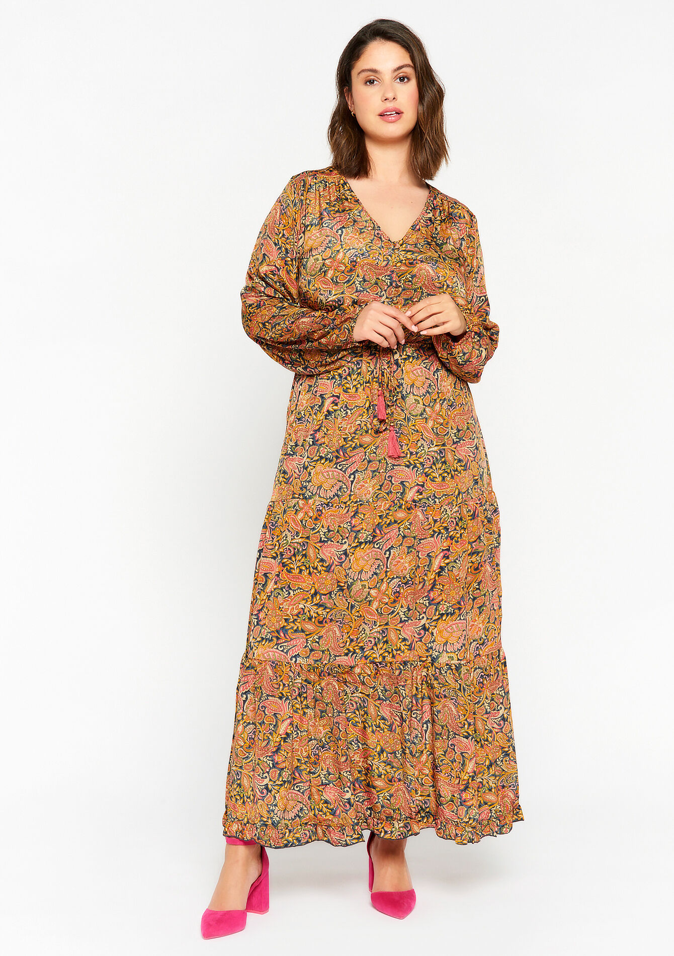 Maxi-jurk met print - KHAKI FADED - 08601829_4326