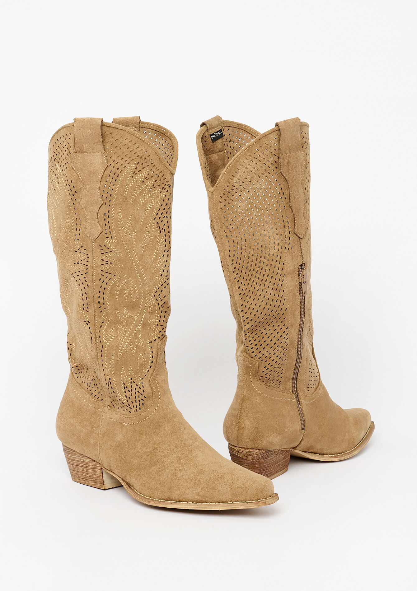 Suede western boots, Suede western boots - CAMEL CINNAMON - 13100267_3835