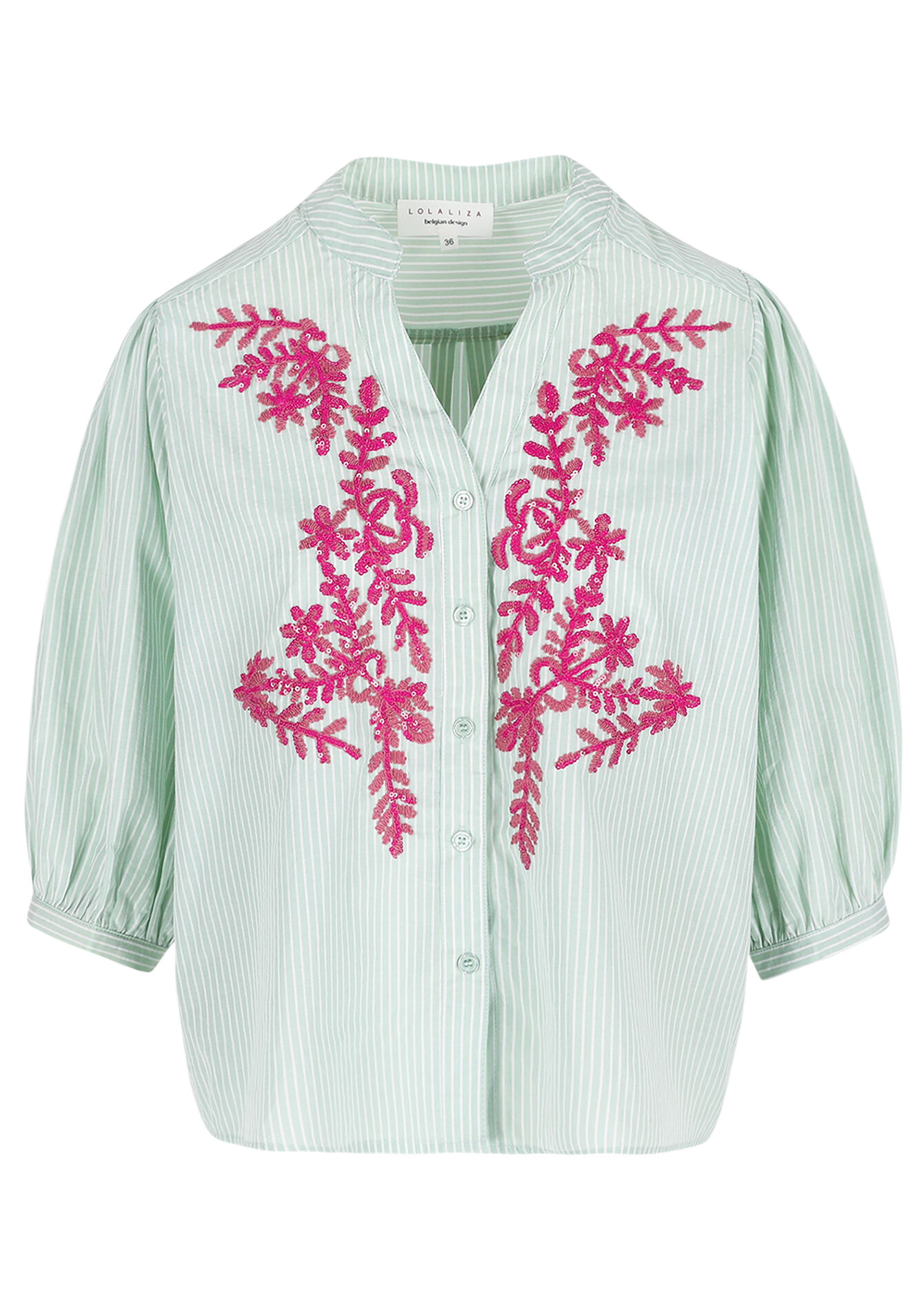Embroidered shirt, Embroidered shirt - MINT GREEN - 05702913_1723