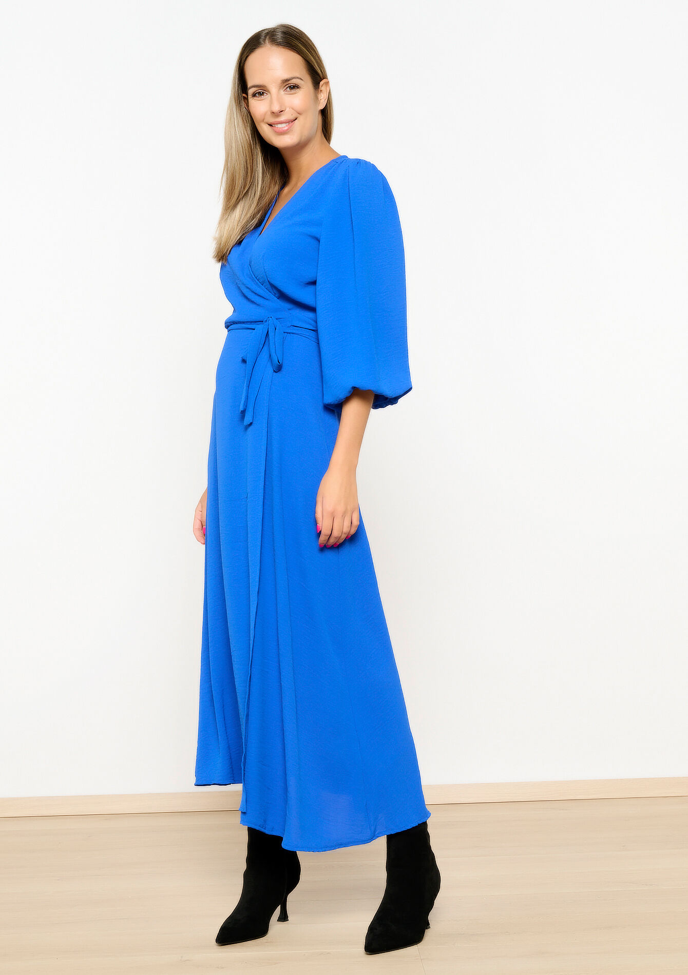 Wikkeljurk met ballonmouwen, Wikkeljurk met ballonmouwen - BLUE COBALT - 08103767_2925