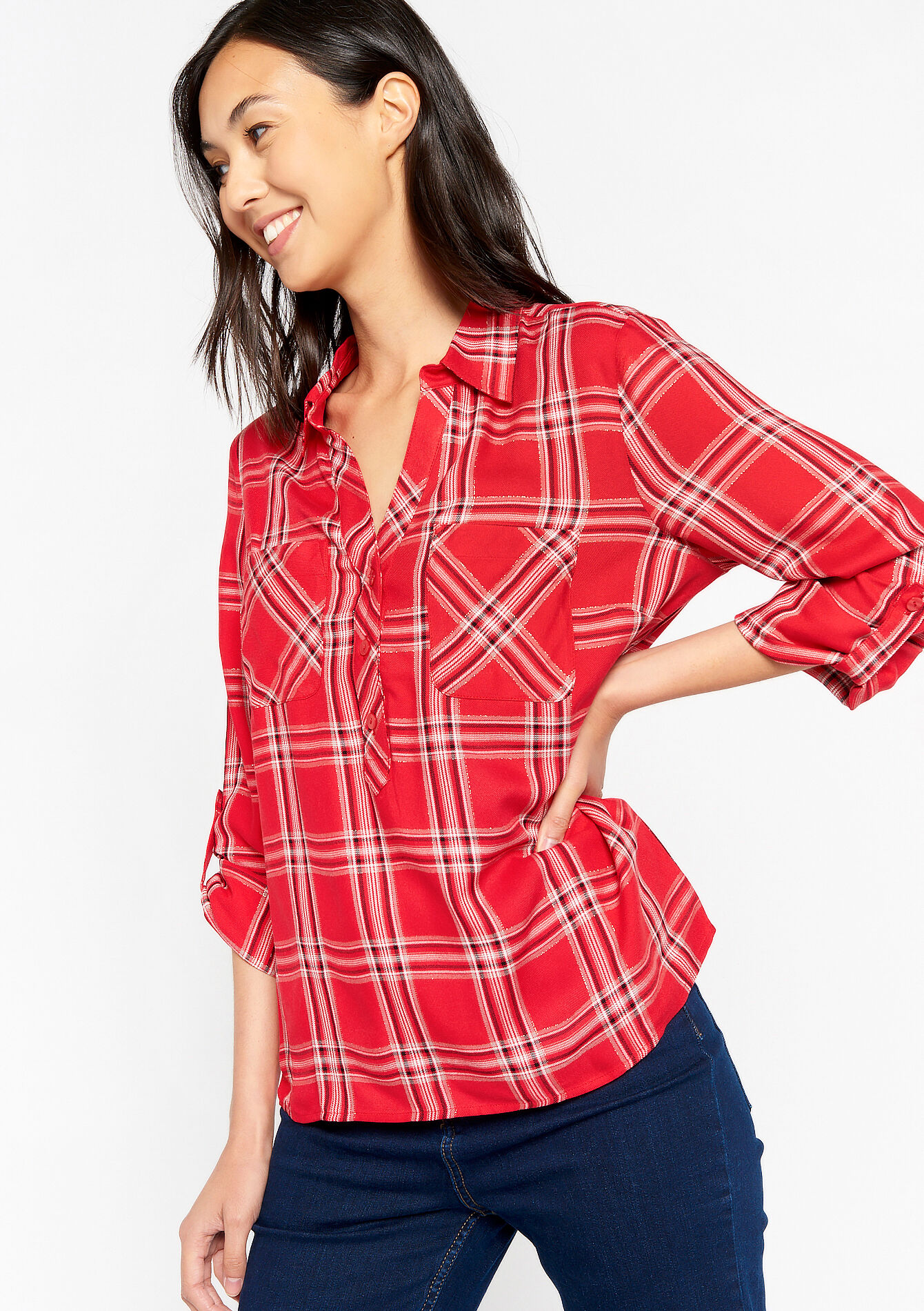 Chequered shirt, Chequered shirt - RED LOLLIPOP - 05702260_5301