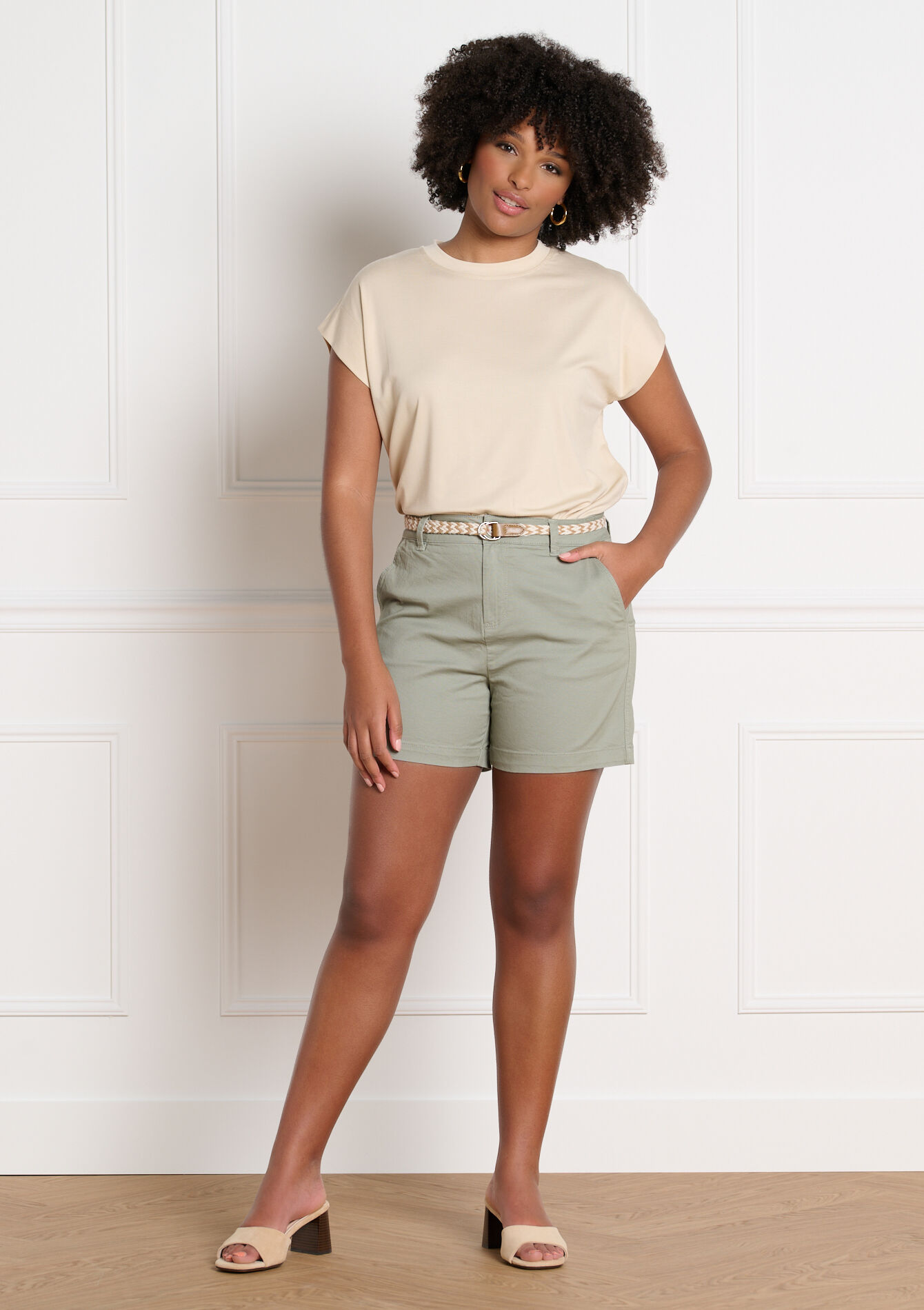 Soepele t-shirt met korte mouwen - LT BEIGE - 02301933_2527