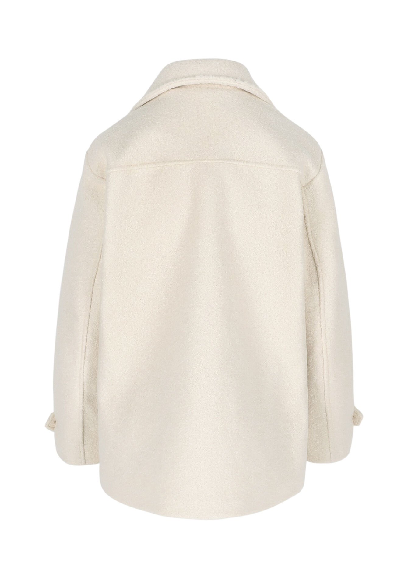 Textured short peacoat, Textured short peacoat - VANILLA WHITE - 23000798_1013