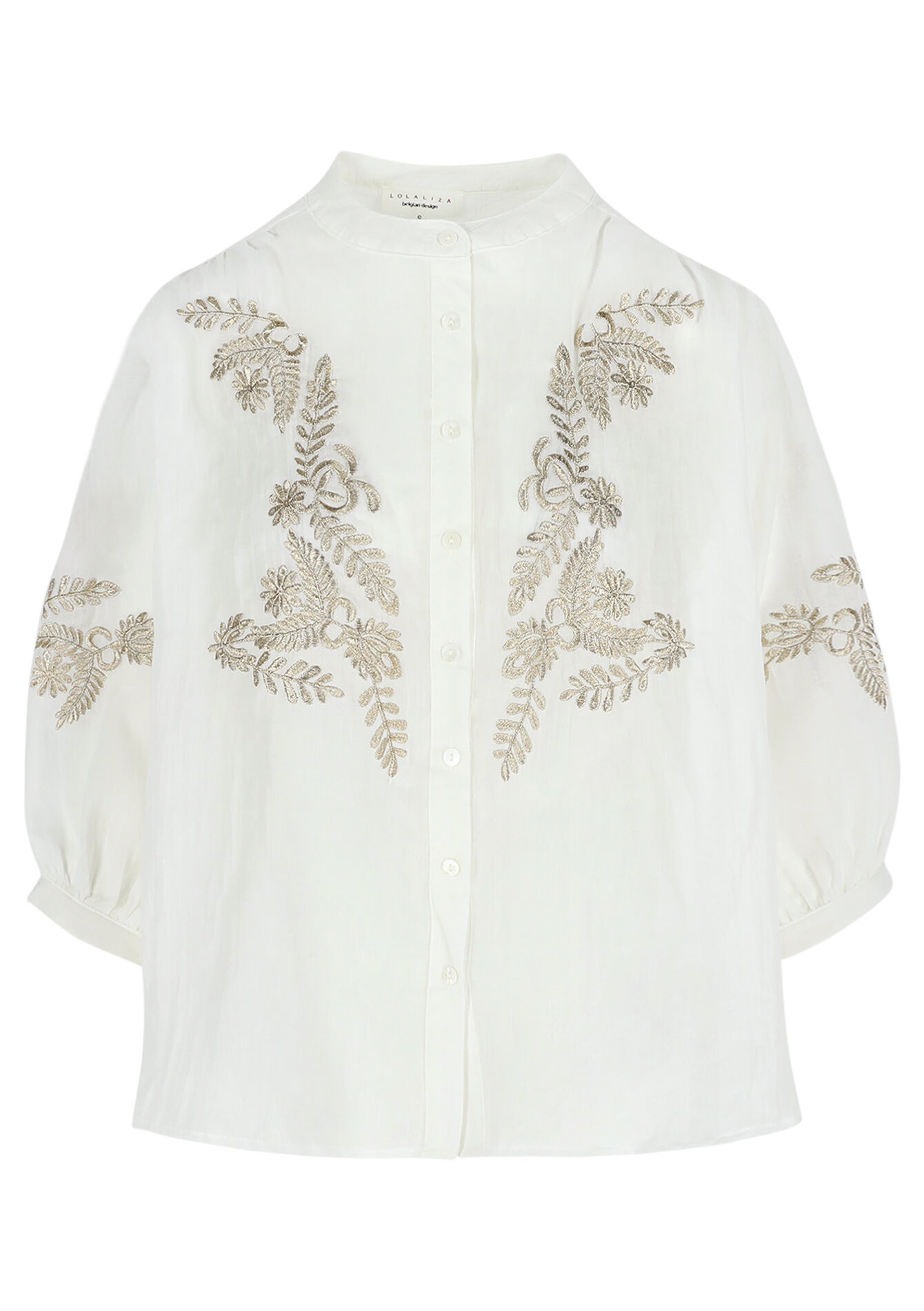 Embroidered voile blouse - OFFWHITE - 05702727_1001