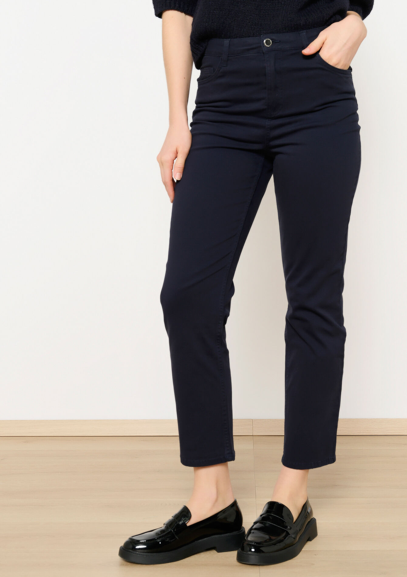 Broek met hoge taille, Broek met hoge taille - NAVY BASIC - 06004556_2723