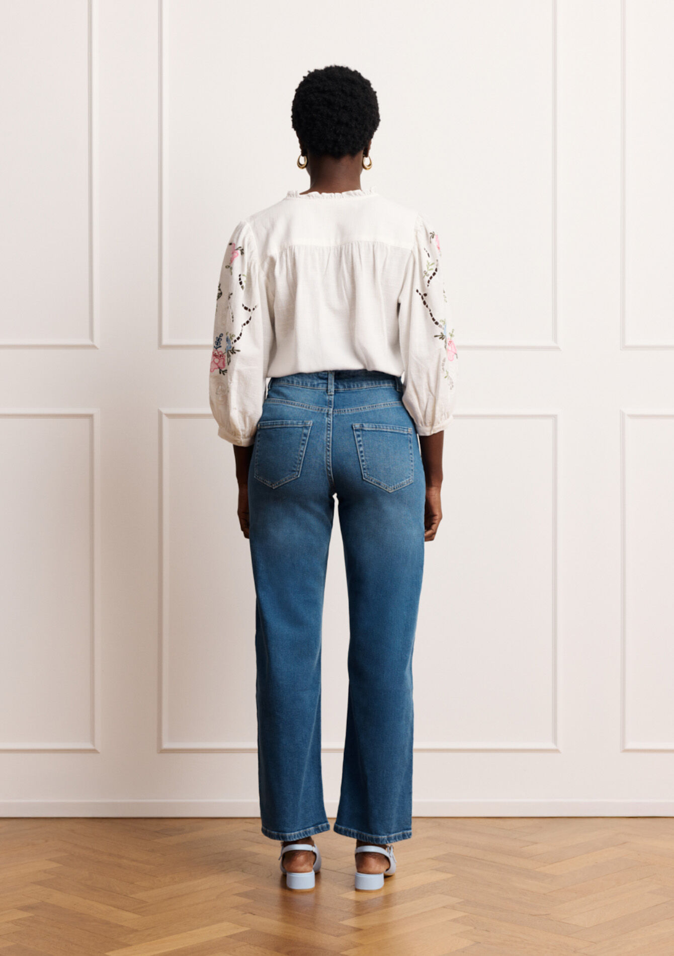 7/8 jeans met hoge taille, 7/8 jeans met hoge taille - MEDIUM BLUE - 22000630_0500