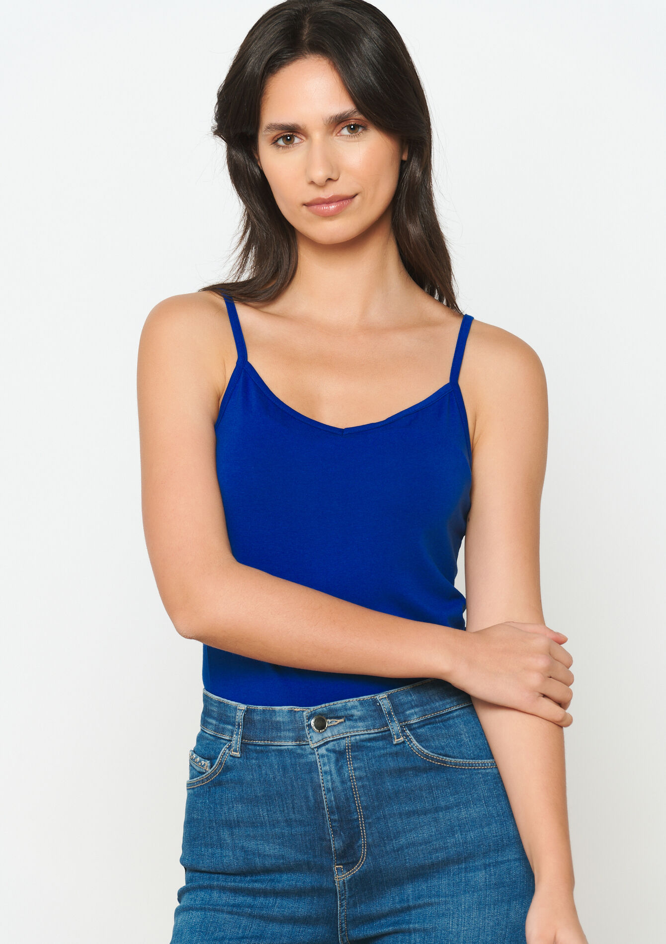 Top met spaghetti-bandjes, Top met spaghetti-bandjes - ELECTRIC BLUE - 02200377_1619