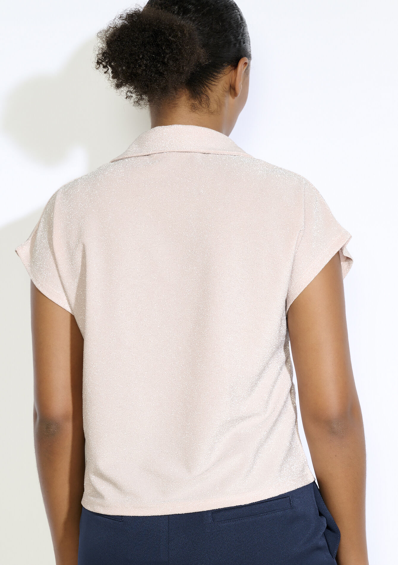 Glanzende soepele blouse, Glanzende soepele blouse - NUDE PINK - 02301902_1301