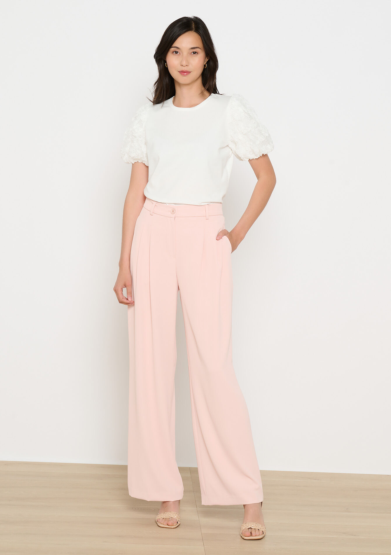 Puff-sleeve t-shirt, Puff-sleeve t-shirt - OPTICAL WHITE - 02301839