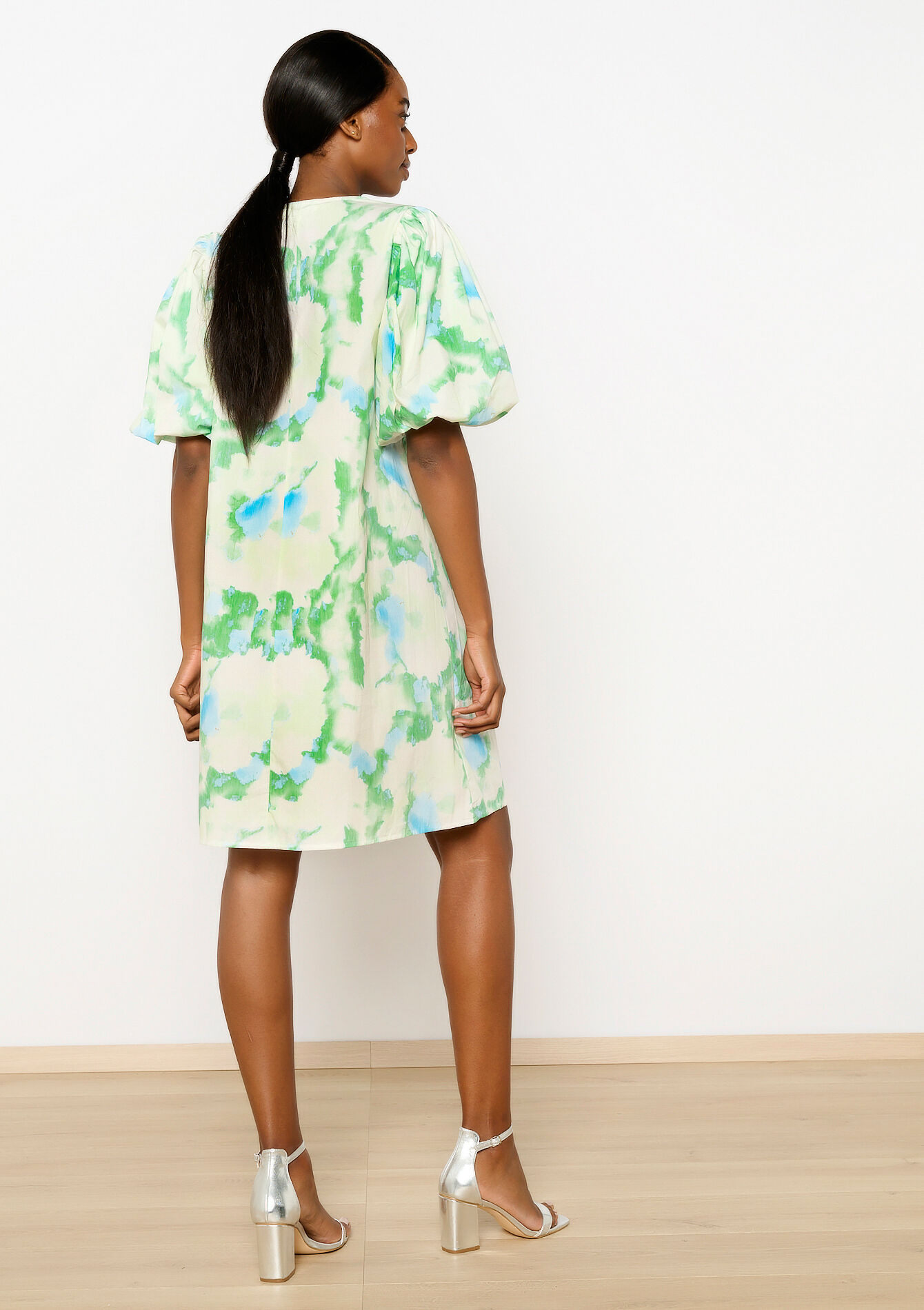 T-shirt jurk met ballonmouwen - OFFWHITE - 1108646