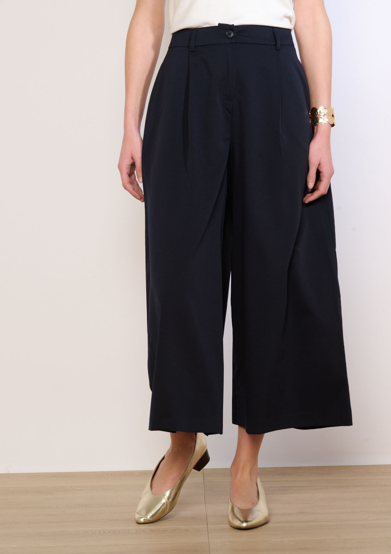 Gecoupeerde culottebroek, Gecoupeerde culottebroek - NAVY BASIC - 06100794_2723