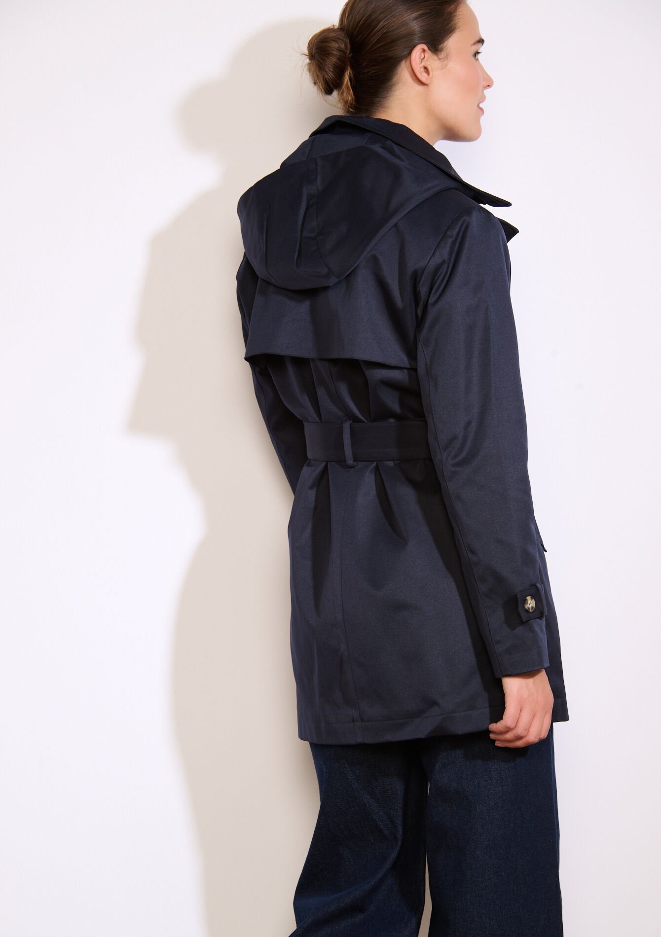 Belted short trench, Belted short trench - NAVY BASIC - 23000737_2723